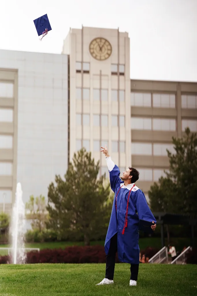 senior graduation portrait cap and gown photoshoot