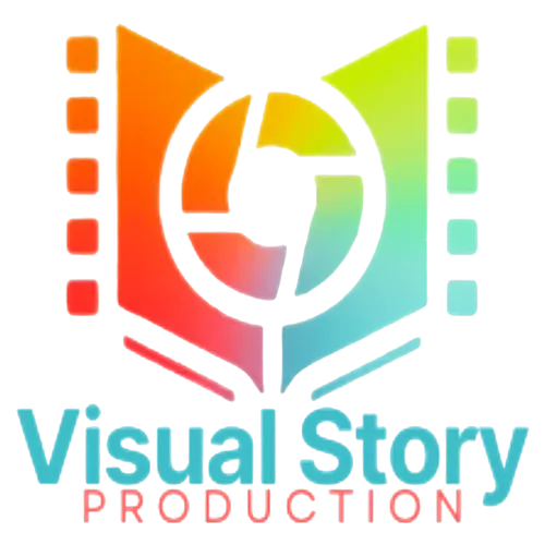 Visual Story Production company logo for photography videography and content creation studio based in Denver Colorado